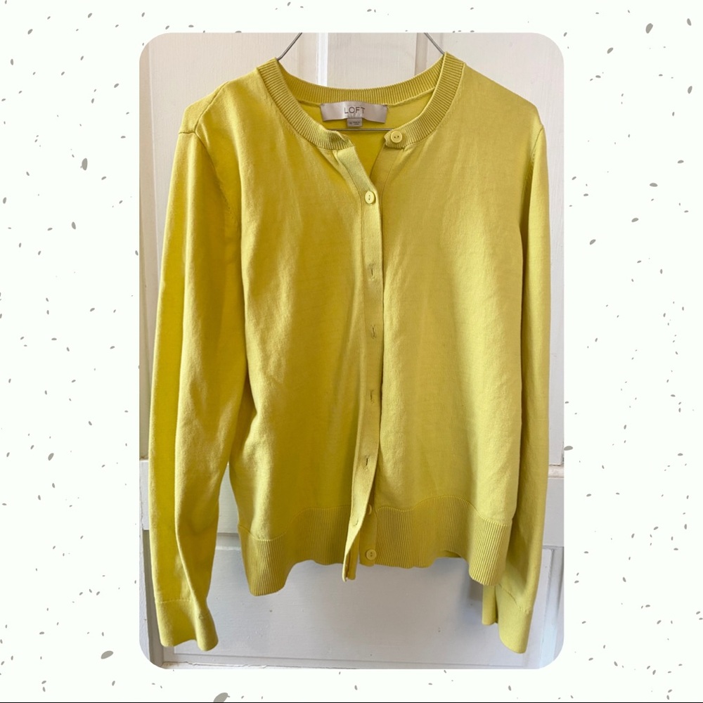 Loft - Lime Green Cardigan - Size Medium